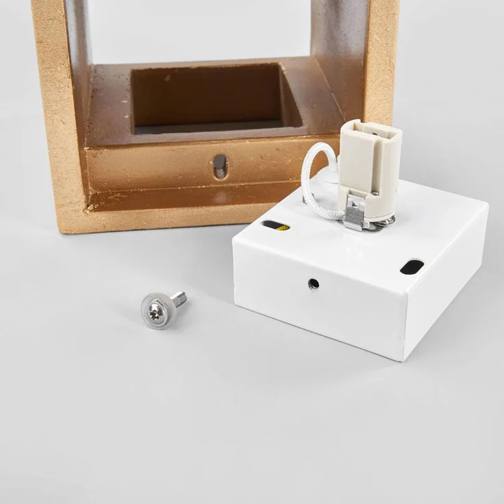 Lindby Wandleuchte Yade, Gips Gold / Messing IP20, 1 x 20 W – Bild 8