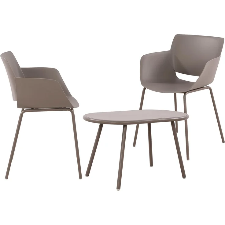 CLP Sitzgruppe Velvena Set Tisch Velva Stühle Alpena wetterfest und UV-beständig - Farbe:taupe;Set-Inhalt:2 Stühle – Bild 1