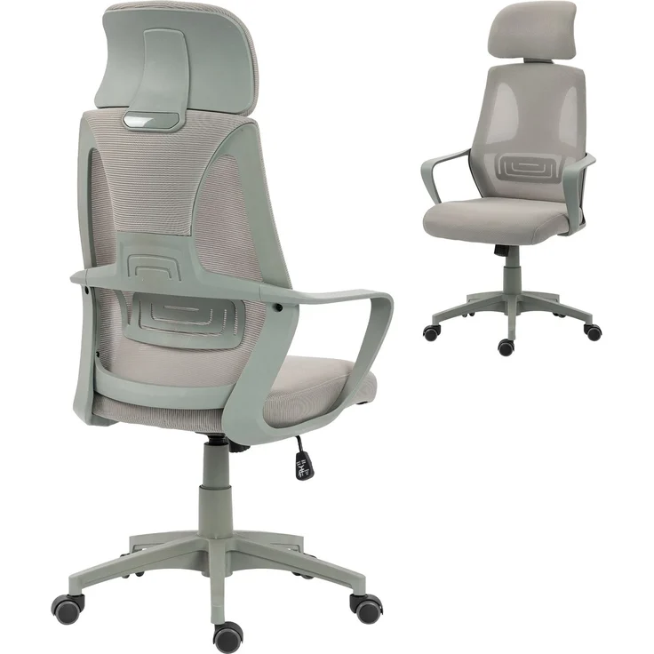 Vinsetto Bürostuhl, Mesh-Gewebe, Grau, 64 x 55 x 126 cm – Bild 1