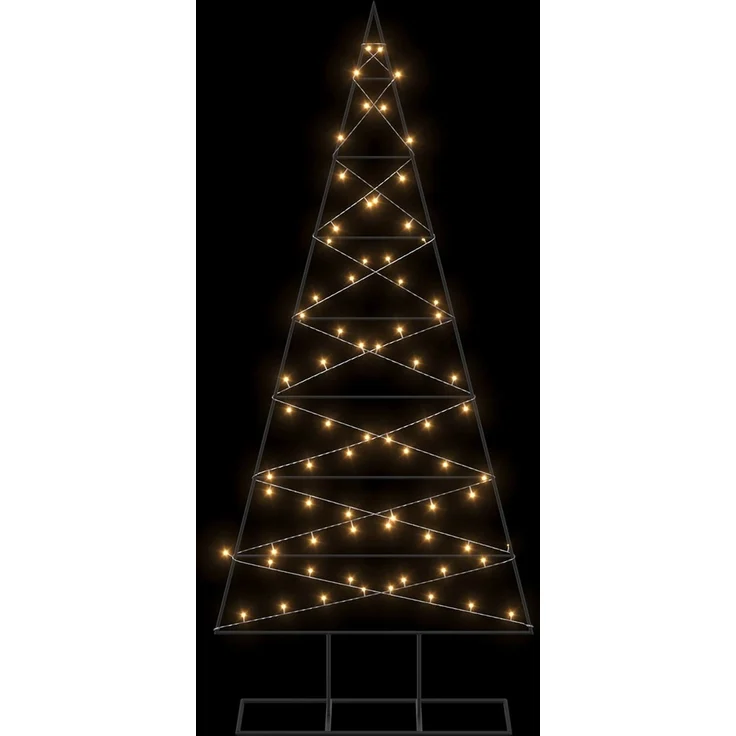 vidaXL Metall Weihnachtsbaum KUOPIO 180 cm Warmes Weiß Stahl Schwarz 42054050 – Bild 5