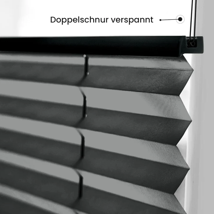 Sonello Plissee Klemmfix ohne Bohren 85x100 cm Schwarz Faltrollo Plisseerollo Jalousie für Tür & Fenster Blickdicht Sichtschutz Sonnenschutz Fertifplissee Rollo – Bild 3