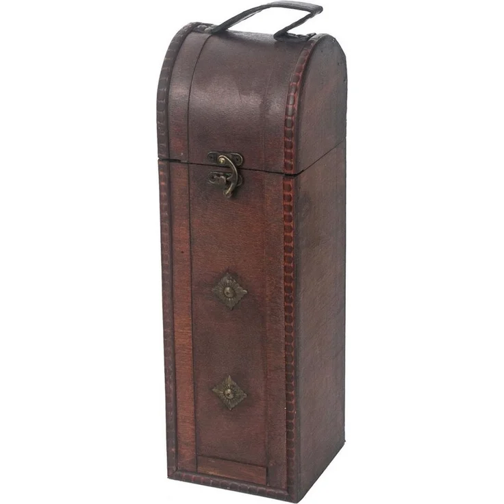 HMF Geschenkbox Vintage Weinbox, Geschenkkiste für besondere Anlässe, Deko Geschenk aus Holz für 1 Weinflasche, Hochformat, Italien – Bild 2