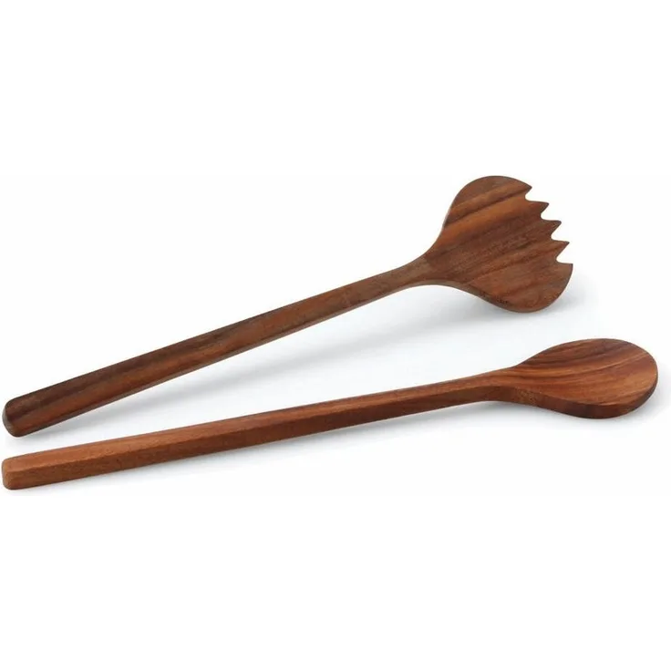 Continenta Salatbesteck, 2-tlg, Salat Besteck, Salatgabel, Salatlöffel, Holzbesteck, Akazienholz, L 36 cm, 4841