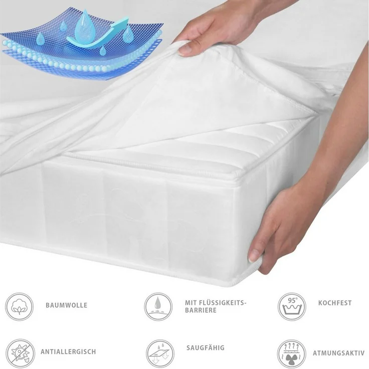 Matratzenschoner Baby Matratzenshoner AQUASTOP Wasserdicht SEI Design, Spannbettlaken, made in Germany – Bild 4