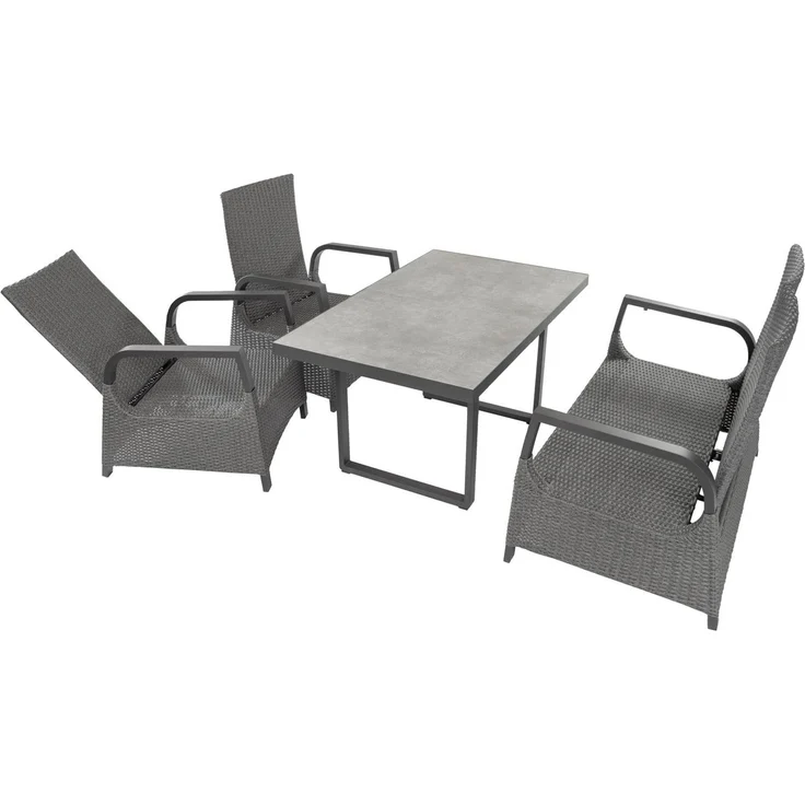 Montana Garten Sitzgruppe, Aluminium, grau, für 4 Personen – Bild 4