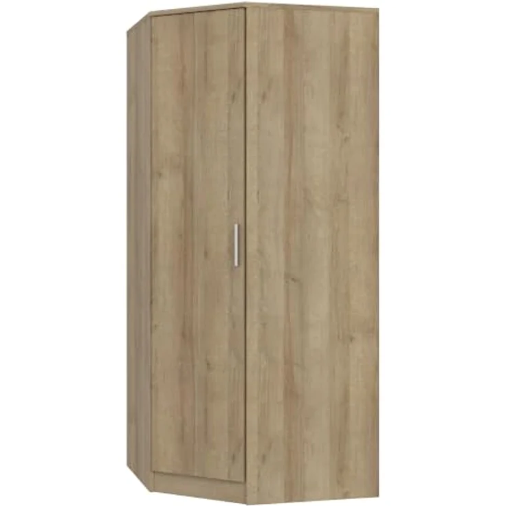 Forte Panama Eck-Kleiderschrank 80, moderner Drehtürenschrank, 1-türig, Stauraumlösung, Holzwerkstoff, Riviera Eiche Holzdekor, 80,4 cm breit x 181 cm hoch x 80,4 cm tief – Bild 4