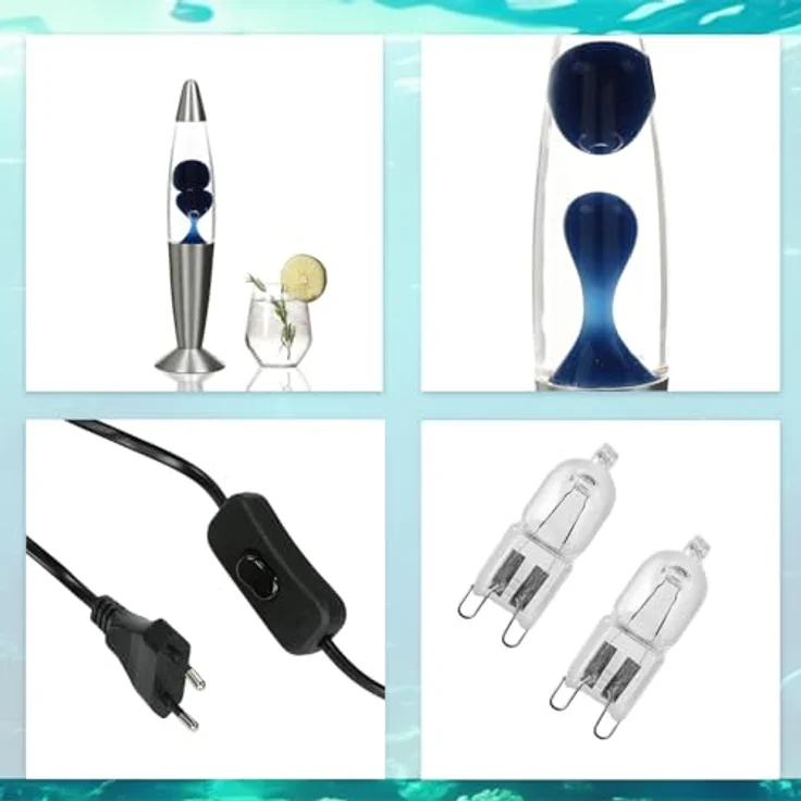 Licht-Erlebnisse Lavalampe TIMMY, Warmweiß, Retro Lampe Blau klein 36 cm hoch Tischleuchte – Bild 6