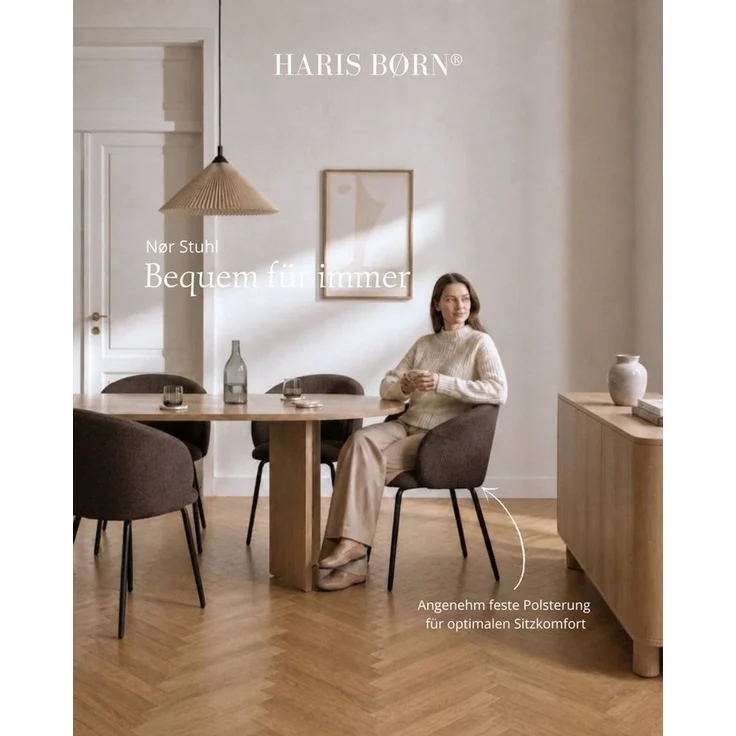 Haris Børn Esszimmerstuhl mit Armlehnen - Hochwertige Polsterstühle für Esszimmer (Set, 4 St), Premium Esszimmer Stühle & Wohnzimmer Stühle – Bild 3