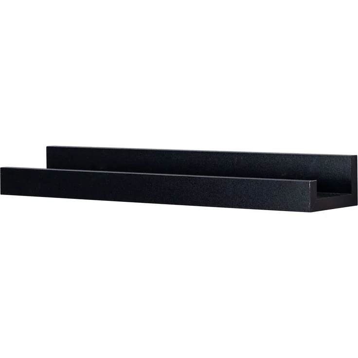 Levandeo® Bilderleiste, Bilderleiste L40cm Schwarz MDF Holz Wandregal Kurz Wanddeko