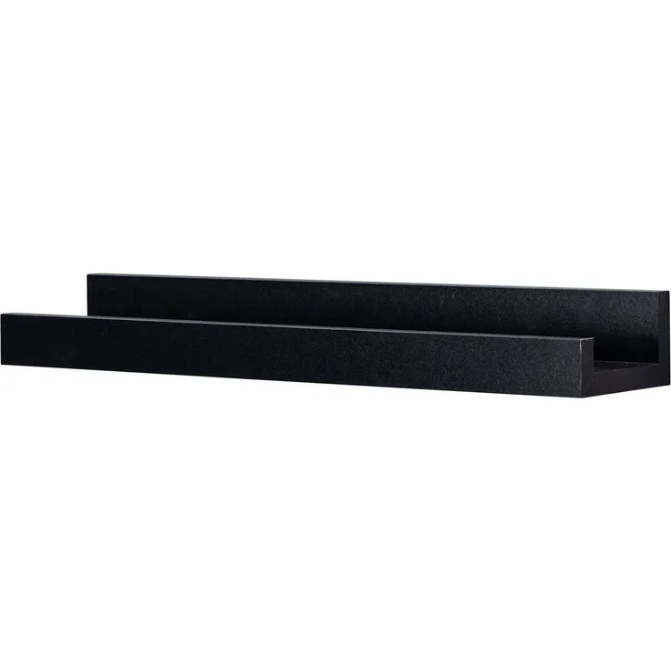 Levandeo® Bilderleiste, Bilderleiste L40cm Schwarz MDF Holz Wandregal Kurz Wanddeko