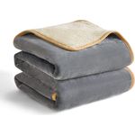 Lesure wasserdichte Hundedecke Grosse Hunde - 100x120 cm Outdoor Hundedecke waschbar, Hundedecke Sofaschutz aus Sherpa Fleece, Katzendecke weich, grau