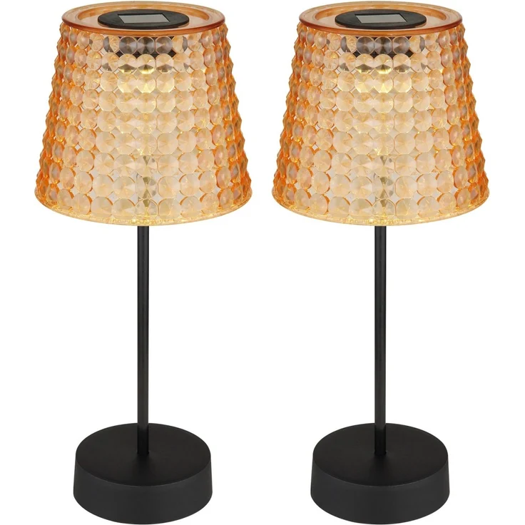 Tischlampe Kabellos 2er Set Solar Akku Tischleuchte Außen Solarleuchte 36634-2A – Bild 1