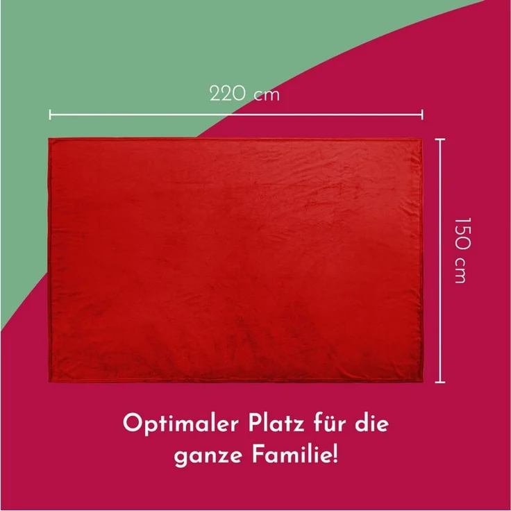 Wohndecke Kuscheldecke aus 100% Polyester, 150x220 cm, Clinotest, Kochfest ohne Einlaufen oder Fusseln, auch als Sofadecke & Tagesdecke – Bild 2