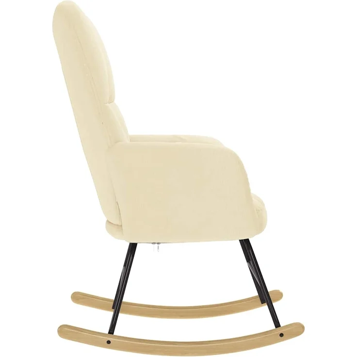 vidaXL Schaukelstuhl Creme Stoff 4016796 – Bild 3