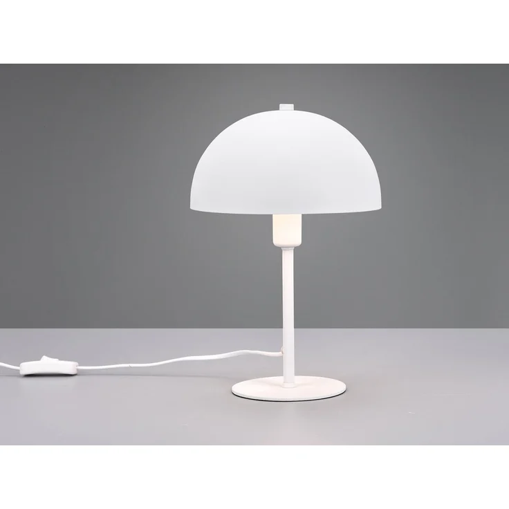 Kleine LED Tischleuchte aus Metall Weiß in Pilzform, Höhe 30cm – Bild 2