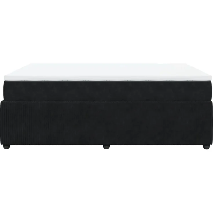 vidaXL Boxspringbett mit Matratze Schwarz 140x190 cm Samt 3285640 – Bild 8
