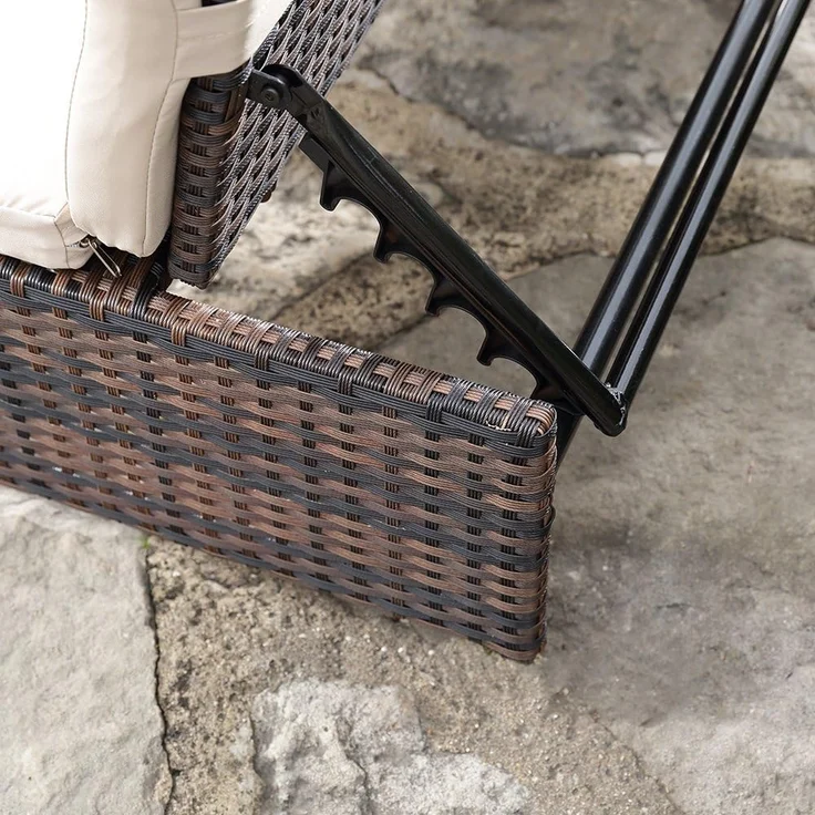 Lounge Gartengarnitur Sitzgruppe 2er Sessel Tisch Sonnenliege Polyrattan braun – Bild 6