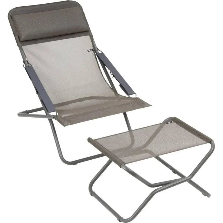 Lafuma Mobilier - Klappbare Fußstütze Next - UV-beständiges Batyline®-Gewebe - Für Terrassenliegen, Garten und Pool - Höchster Komfort, Braun Graphit – Bild 6