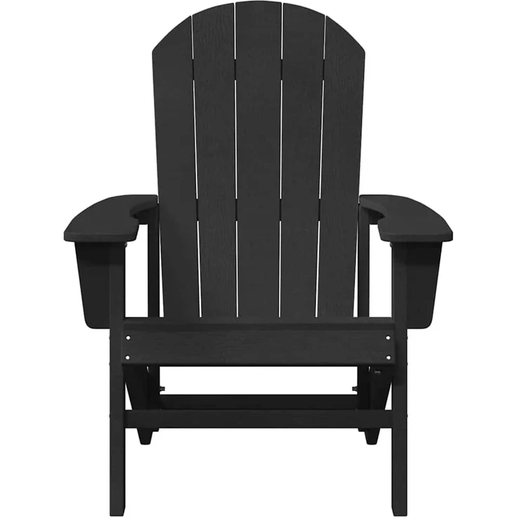 2er Set Gartenstuhl, Balkonstuhl Schwarz 82 x 74 x 92 cm Polyethylen – Bild 5