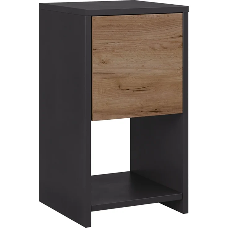 Nachttisch Evo Anthrazit/Goldkraft Eiche 30 x 55 cm mit Schublade Vicco – Bild 1
