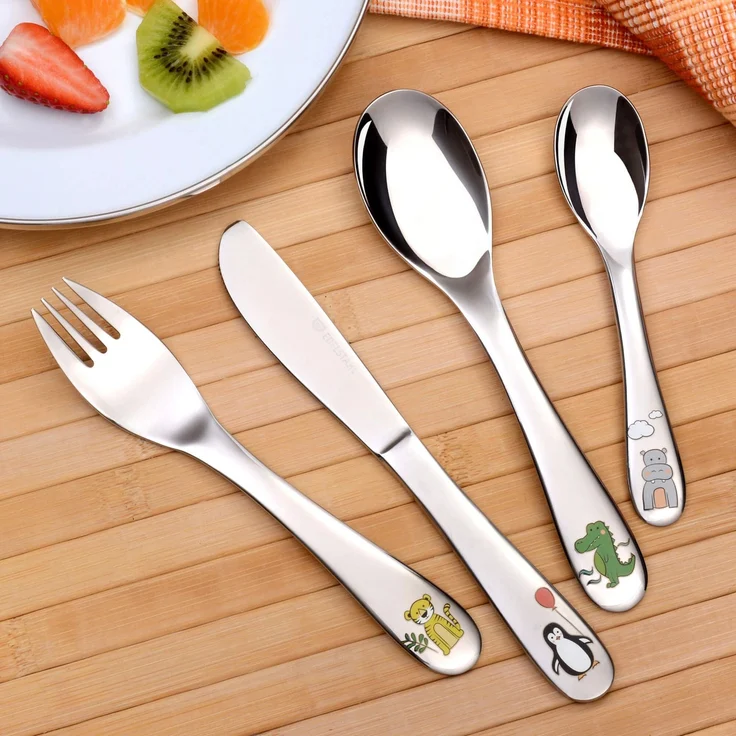 Kindermesser, 6-teilig, Edelstahl, Pinguin – Bild 2