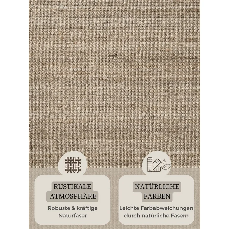 HANSE Home Teppich Jaipur Juteteppich, als Läufer und in Rund, rechteckig, Höhe: 10 mm, 100% Naturfaser, Wohnzimmer, Esszimmer, Schlafzimmer, GRS – Bild 2
