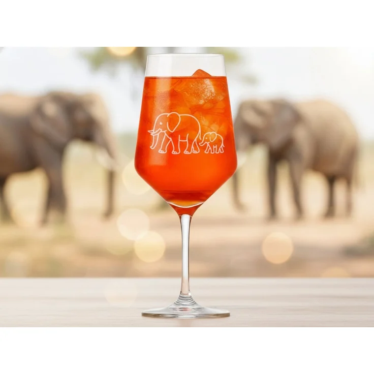 Valhalla Weinglas 350ml Elefant Baby Lasergravur spülmaschinenfest Geschenkidee Deko, 1-tlg, Glas, Hochwertige Lasergravur, spülmaschinenfest, langlebig – Bild 2