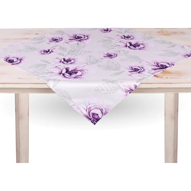 Tischdecke Sommer mit brillantem Druck ( Mitteldecke 80x80cm ) "Blumen" Frühling Tischdekoration für den Esstisch - ÖKO Tex Standard 100 - Unterlage – Bild 1