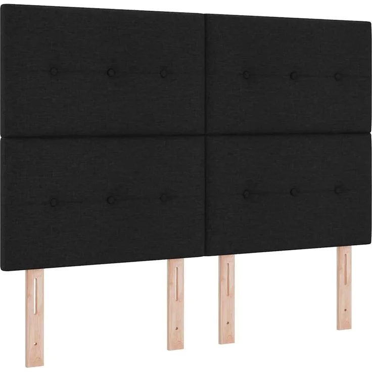 vidaXL Boxspringbett mit LED-Lichtleisten Schwarz 140 x 200 cm Stoff 3342874 – Bild 2