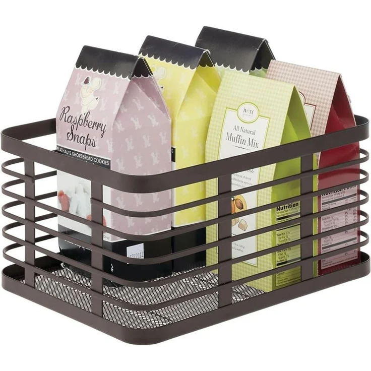 mDesign Allzweckkorb Aufbewahrung Drahtkorb Organizer 6er-Set Metall Bronze – Bild 8