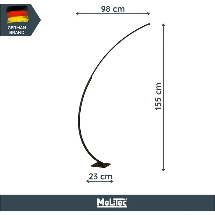 MeLiTec LED Stehlampe ST26-2 Bogenleuchte matt-schwarz dimmbar, LED fest integriert, warmweiß, Dimmbar – Bild 4