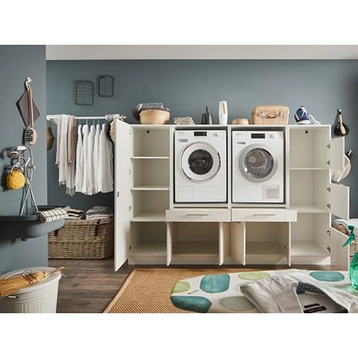 BEGA BBK Waschmaschinenumbauschrank in weiß - 235x162x67,5 (BxHxT) – Bild 5