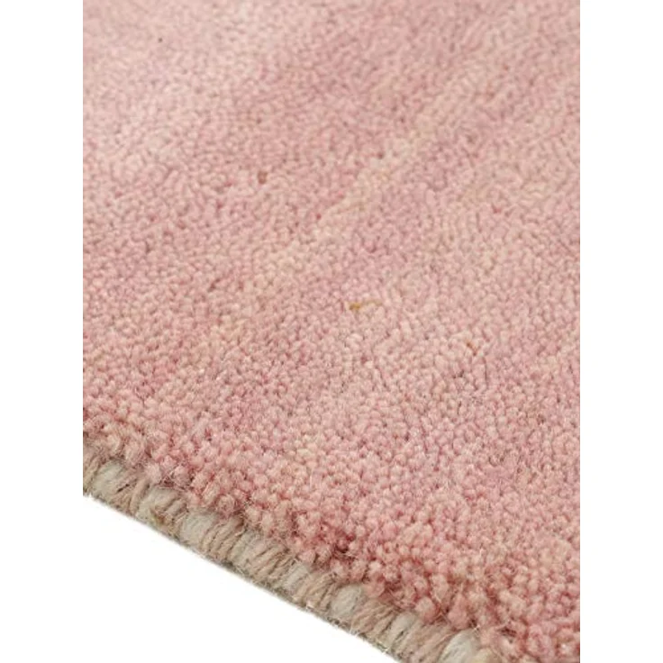 carpetfine 'Gabbeh Uni' Wollteppich, reine Wolle, Rosa, Ø 150 cm – Bild 5