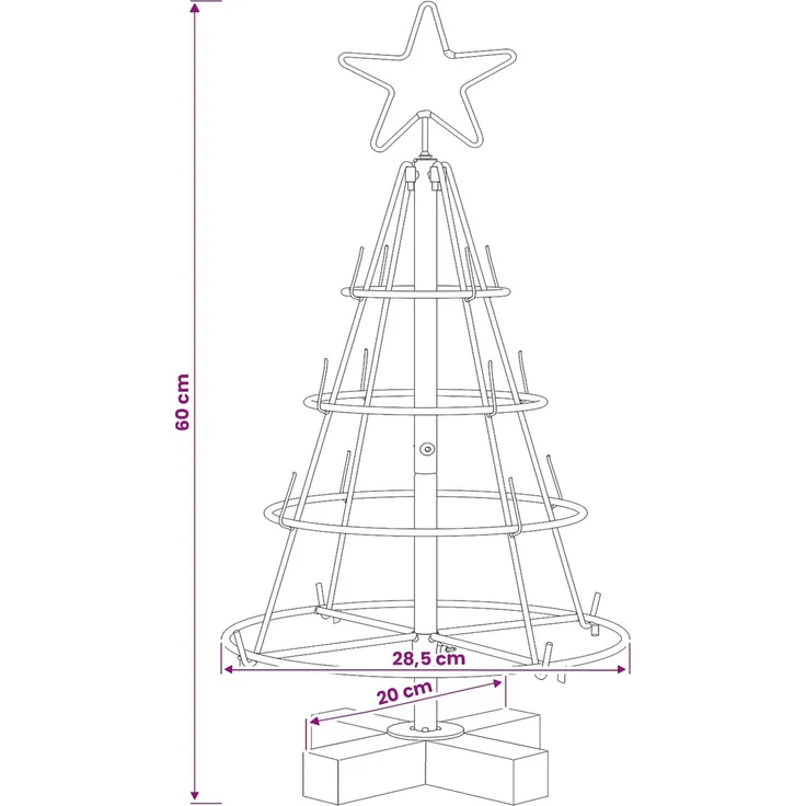 vidaXL Metall Weihnachtsbaum KUOPIO 60 cm Stahl Gold 42053804 – Bild 6