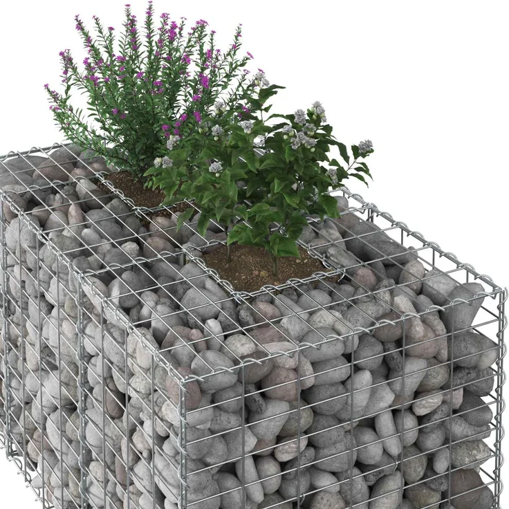 vidaXL Gabionen-Hochbeet 100 x 60 x 55 cm Verzinkter Stahl Silber 42033321 – Bild 4