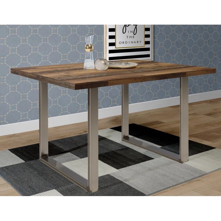 Esstisch >TABLES< Old - Wood Vintage, U-Metallgestell rohstahl - 160x74,7x90cm (BxHxT) – Bild 2