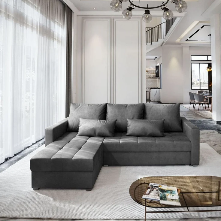 Masseno Ecksofa KOS mit Schlaffunktion L-Form, Sofa mit Bettkasten – Bild 5
