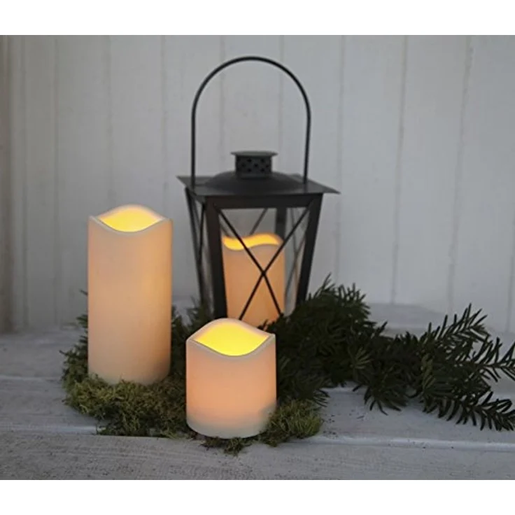 LED Stumpenkerze -Paul', Batterie und Timer, weiß, outdoor, H 15cm – Bild 3