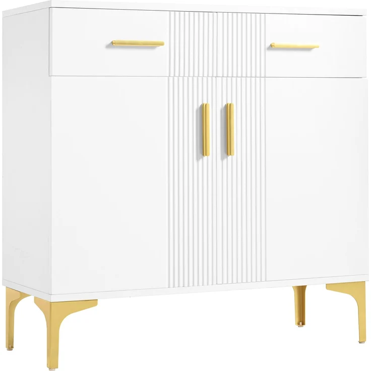 Moderner Schuhschrank mit Schubladen Landhausstil Weiß 80cm Breite Stauraum für Flur und Diele Garderobe Schuhkommode Schuhregal mit Türen und Schubladen für bis zu 20 Paar Schuhe mit Kippsicherung, 79.5cmx35cmx80cm, Weiß – Bild 10