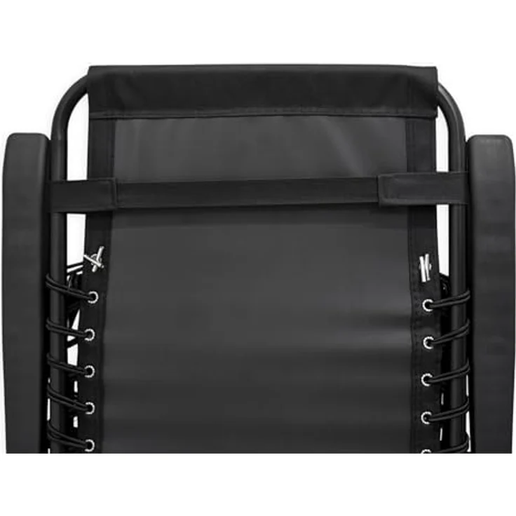 Spetebo Relax Sessel, Garten Liegestuhl mit Kopfkissen, verstellbare Rückenlehne und Fußteil, schwarz, 175 x 101 cm – Bild 7