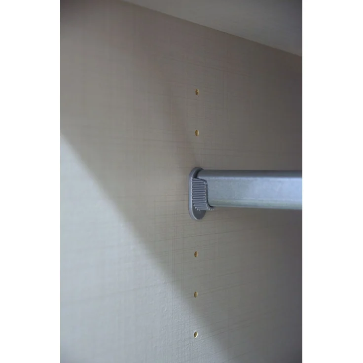 Schwebetürenschrank >Minden< in WEISS + RAW STEEL - 270x208x65cm (BxHxT) – Bild 5