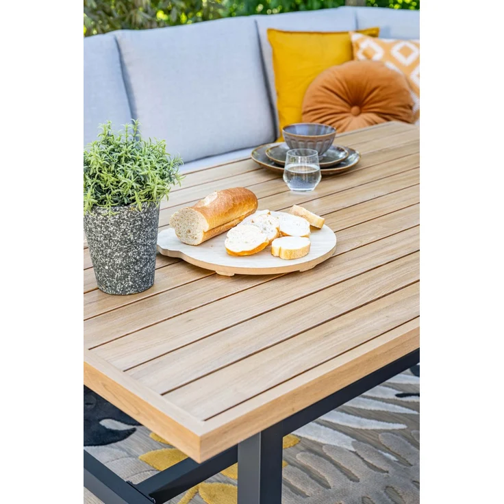Garden Impressions Elati Lounge Dining Cornerset 5-tlg. – Gartenlounge mit Aluminium & Teak-Look – Bild 3