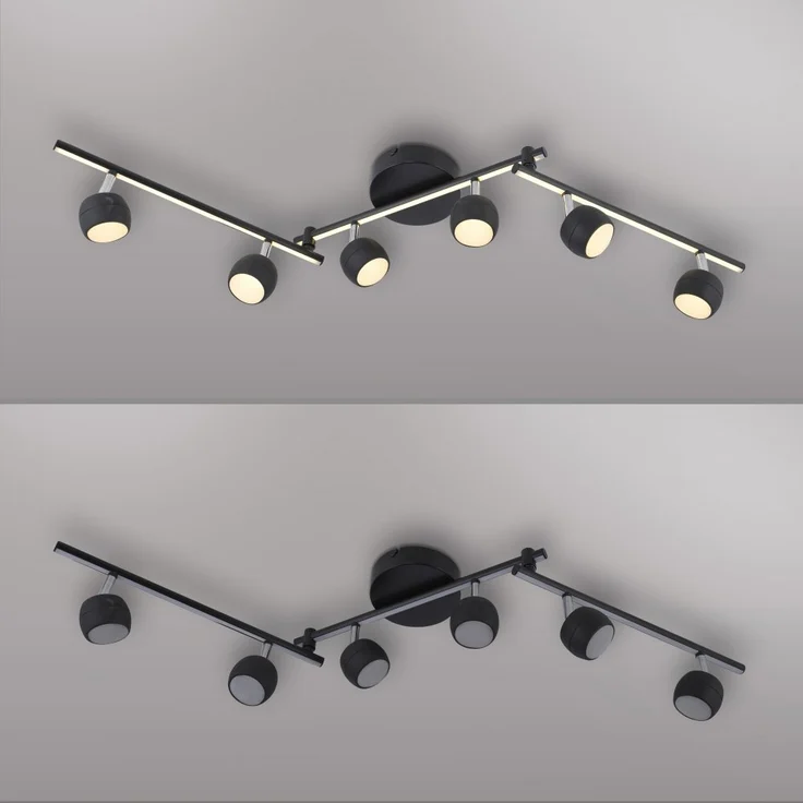 JUST LIGHT 11403-18 JARIK Deckenleuchte 6-flammig schwarz 3000K – Bild 2
