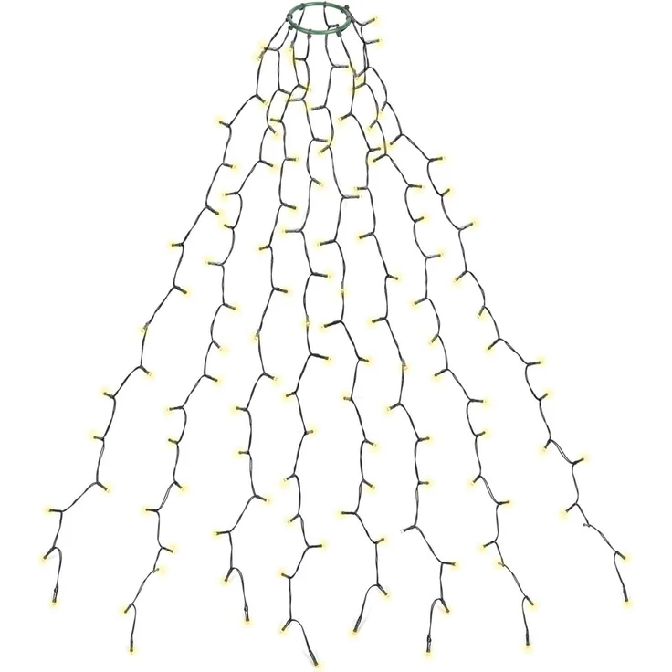 SALCAR 2m Christbaumbeleuchtung mit Ring und 8 Girlanden, 280er LED Überwurf Lichterkette Weihnachtsbaum für 150cm, 180cm, 210cm, 240cm Tannenbaum - Warmweiß – Bild 1
