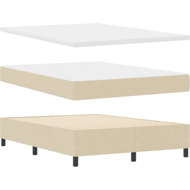 vidaXL Boxspringbett mit LED-Lichtleisten Creme 140 x 200 cm Stoff 3342954 – Bild 7
