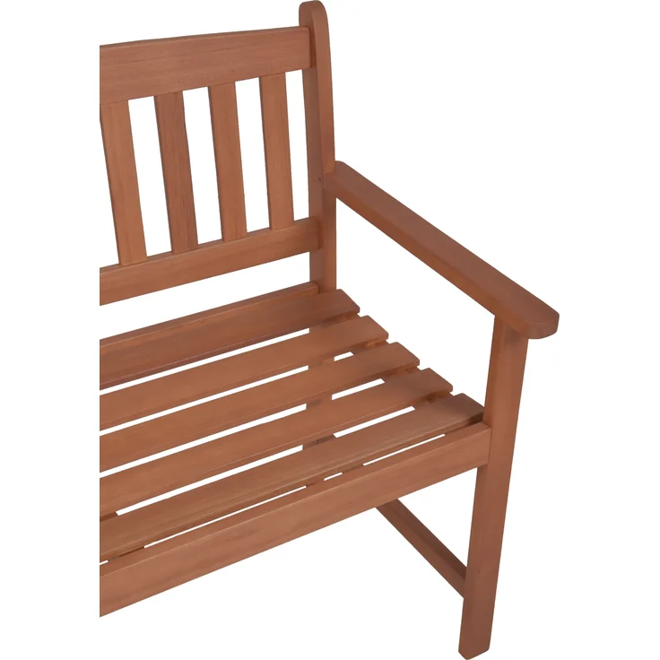 Gartenbank METZ 2-Sitzer - 110cm Breit, Eukalyptus, Natur | Terrassenbank Wetterfest Sitzbank Outdoor Bank – Bild 2