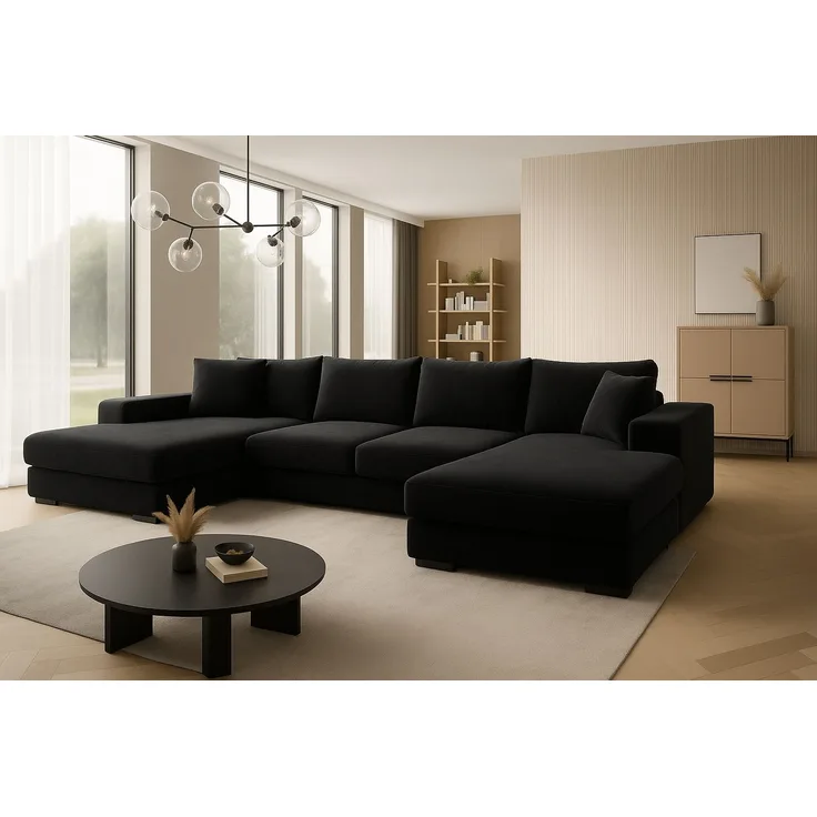 Ecksofa VIENA 328x182 cm mit Schlaffunktion, Bonellfederkern und Bettkasten