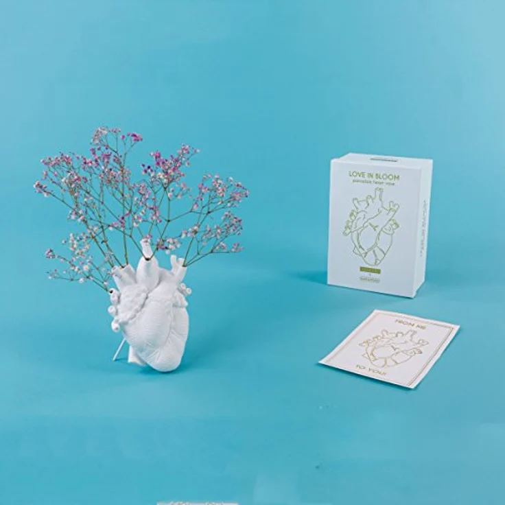 Seletti Love In Bloom Porcelain Heart Vase, 16,5 x 9 cm, Höhe 25 cm, weiße Porzellanvase – Bild 4