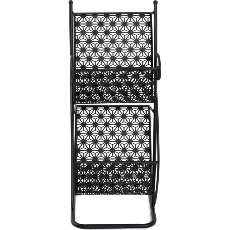 Haku Zeitungsständer aus Metall in schwarz, mit 2 Ablagen, Art-Deco-Stil, freistehend, montiert geliefert, 31x27x80 cm – Bild 6