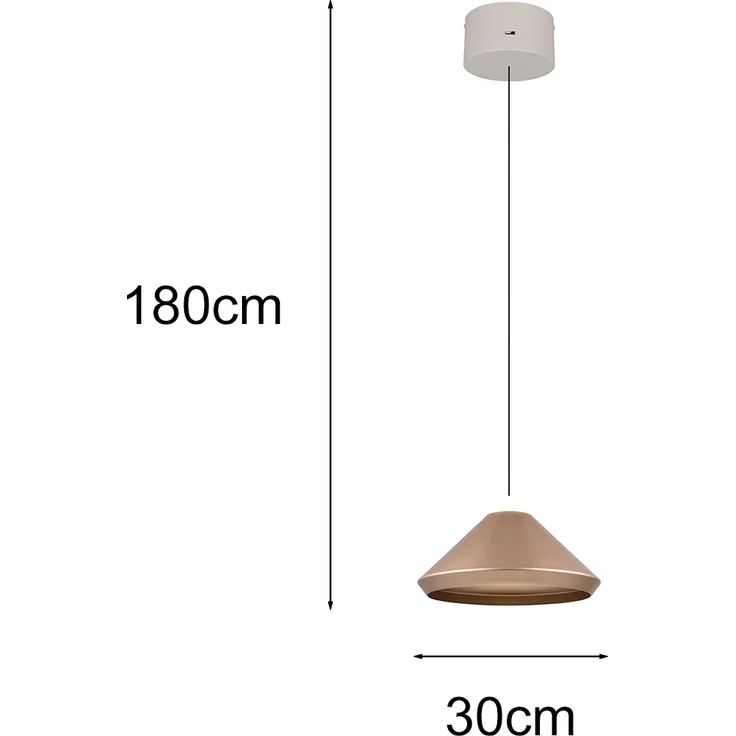 LED Pendelleuchte LAGUNA 1-flammig, höhenverstellbar, Coffee Ø 30cm – Bild 4